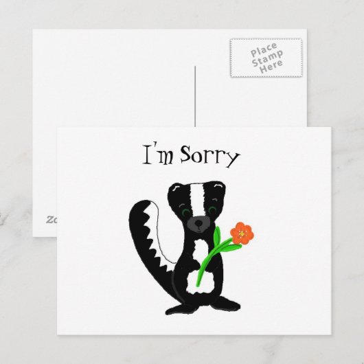 Skunk Cute Briefkaart (Voorkant / Achterkant)