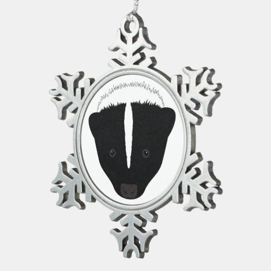 Skunk Face Tin Sneeuwvlok Ornament (Rechts)
