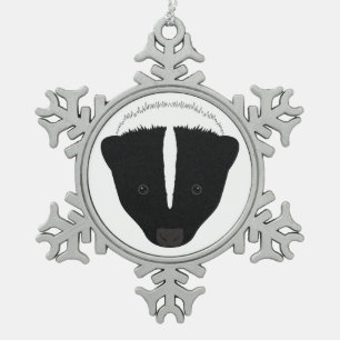 Skunk Face Tin Sneeuwvlok Ornament