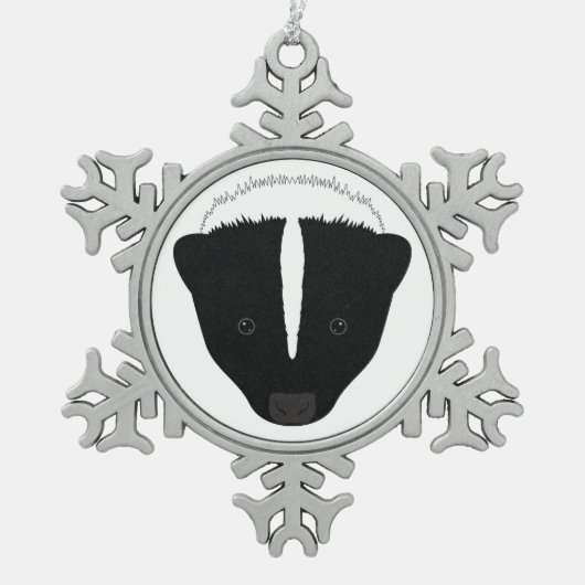 Skunk Face Tin Sneeuwvlok Ornament (Voorkant)
