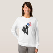 Skunk Funny Cat 4 juli Amerikaanse vlag T-shirt (Voorkant volledig)