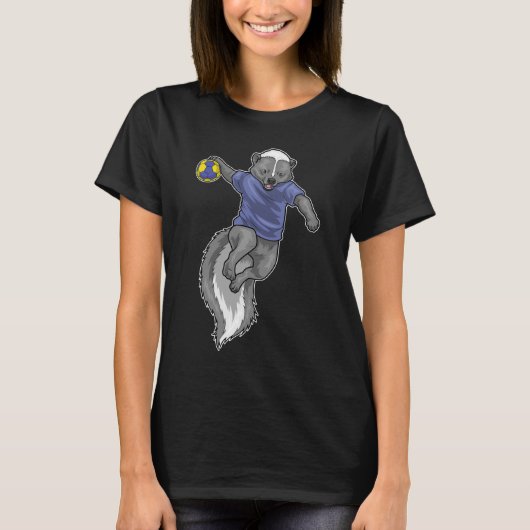 Skunk Handbalspeler Handbal T-shirt (Voorkant)