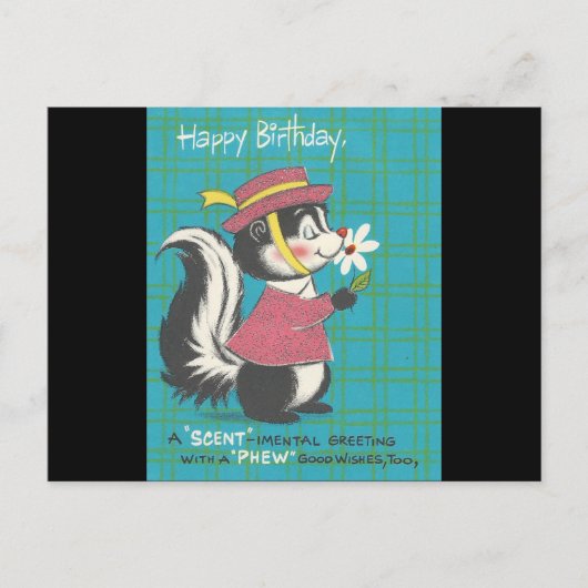  Skunk Happy Birthday Briefkaart (Voorkant)