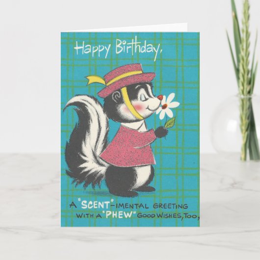  Skunk Happy Birthday Kaart (Voorkant)