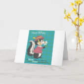  Skunk Happy Birthday Kaart (Gele Bloem)