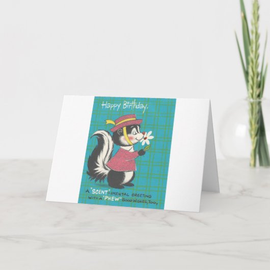  Skunk Happy Birthday Kaart (Voorkant)