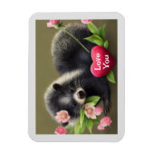 Skunk Hugging Flowers houdt van je Magnet Magneet (Verticaal)