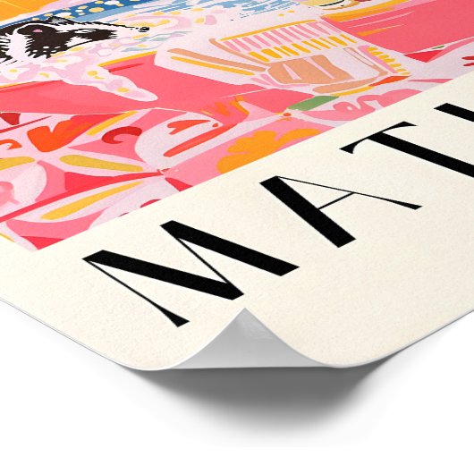 Skunk in Bad Poster, Mid Century Poster, Roze Poster (Hoek)