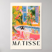 Skunk in Bad Poster, Mid Century Poster, Roze Poster (Voorkant)