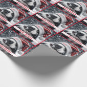 Skunk in Santa Hat Cadeaupapier (Hoek)