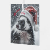Skunk in Santa Hat Keramisch Ornament (Voorkant links)