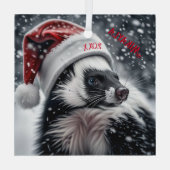 Skunk in Santa Hat Keramisch Ornament (Achterkant)