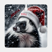Skunk in Santa Hat Keramisch Ornament (Achterkant)