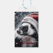 Skunk in Santa Hat Keramisch Ornament Cadeaulabel (Voorkant)