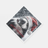 Skunk in Santa Hat Keramisch Ornament Servet (Hoek)