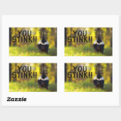 Skunk je stinkt rechthoekige sticker (Vel)