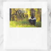 Skunk je stinkt rechthoekige sticker (Tas)