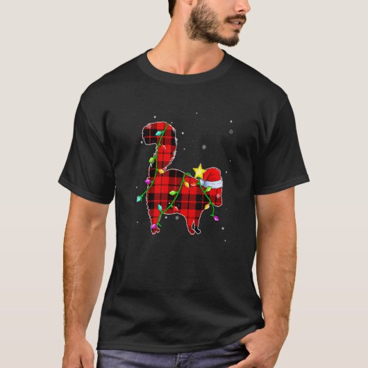 Skunk Kerstman Sinterklaas Hoed Kerst Lichtjes Vak T-shirt (Voorkant)