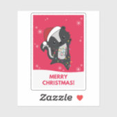 Skunk kerststinkdieren Sticker winterdieren (Vel)