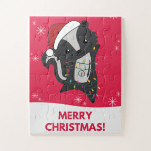 Skunk Kerststinkdieren Winterdieren Jigzaag Puzzl Legpuzzel