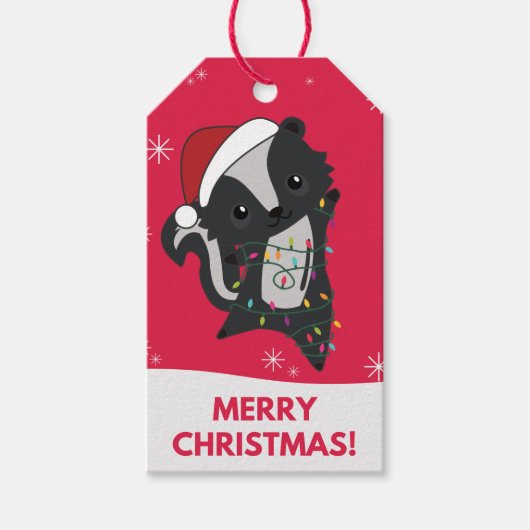 Skunk-kerststinkdieren winterdieren Labels Cadeaulabel (Voorkant)