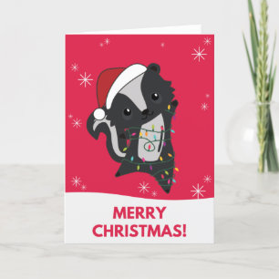 Skunk kerststinkdieren winterfeestdag Kaart