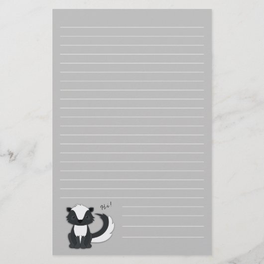 Skunk Kind Cute Woodland Animal Briefpapier (Achterkant)