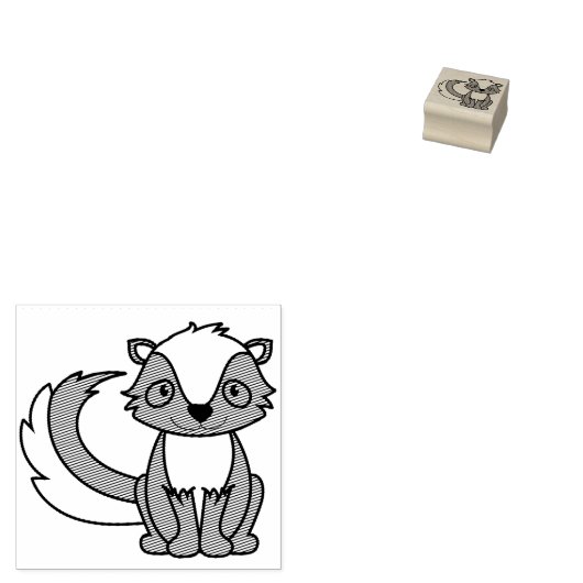 Skunk Kind Cute Woodland Animals Rubberstempel (Gestempeld)