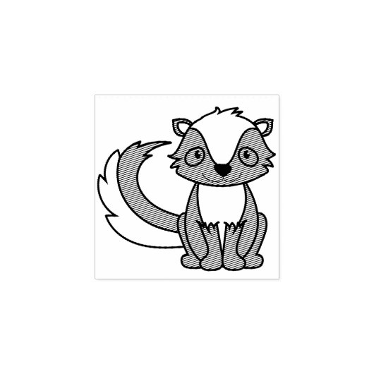 Skunk Kind Cute Woodland Animals Rubberstempel (Afrduk)