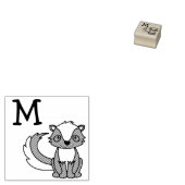 Skunk Kind Leuk Woodland Dier Monogram Initiaal Rubberstempel (Gestempeld)