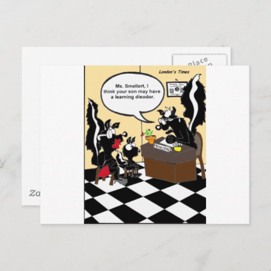 Skunk Learning Disodors Funny Gifts & T - shirts Briefkaart (Voorkant / Achterkant)