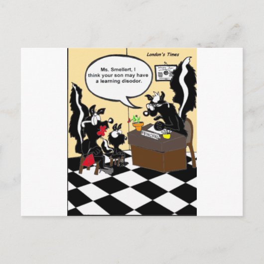 Skunk Learning Disodors Funny Gifts & T - shirts Briefkaart (Voorkant)