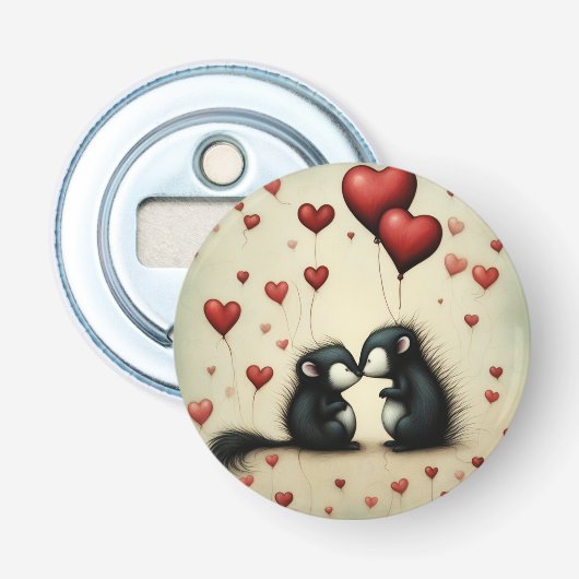 Skunk Liefde 1 Button Flesopener (Voorkant)