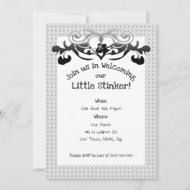 Skunk Little Stinker Baby shower Kaart