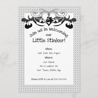 Skunk Little Stinker Baby shower Kaart