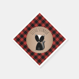 Skunk Lumberjack Plaid Baby showers servetten