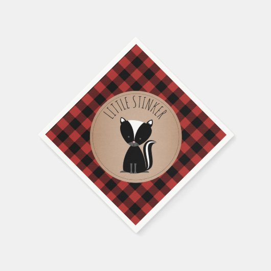 Skunk Lumberjack Plaid Baby showers servetten (Hoek)