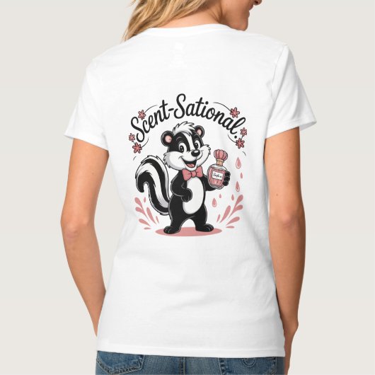 Skunk met parfum flesontwerp t-shirt (Achterkant)