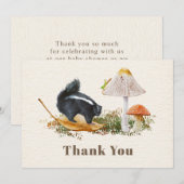 Skunk Mushroom Grasshopper Baby shower Bedankkaart (Voorkant / Achterkant)