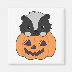 Skunk pompoen Schattigee stinkdieren Happy Hallowe Magneet