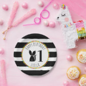 Skunk Pompom Stripes Birthday Papieren Bordje (Feest)