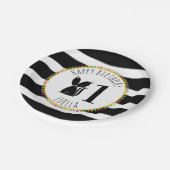 Skunk Pompom Stripes Birthday Papieren Bordje (Gekanteld)