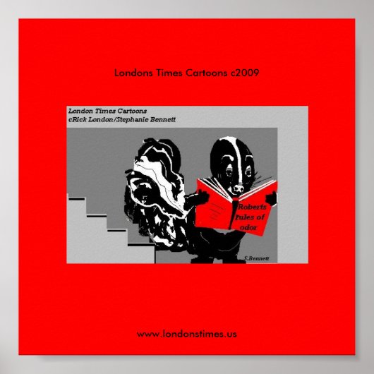 Skunk Rules of Odor Funny Lonons Times Poster (Voorkant)