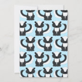 Skunk Schattigee Kinder 1e verjaardagsfeest Blue B Kaart (Achterkant)