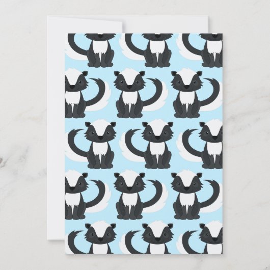 Skunk Schattigee Kinder 1e verjaardagsfeest Blue B Kaart (Achterkant)