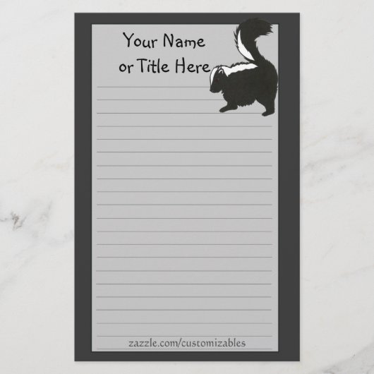Skunk Stationery Briefpapier (Voorkant)