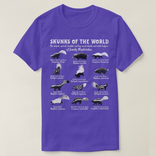 Skunk Tail-stinkkunks uit de wereld Mephitidae Sku T-shirt (Design voorkant)