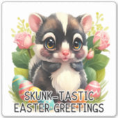 Skunk-tastic Pasen Groeten - Pasen Sticker (Voorkant)