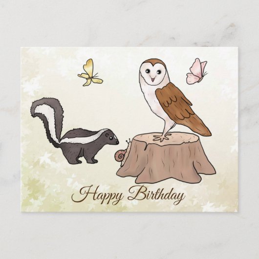 Skunk und Eule Briefkaart (Voorkant)