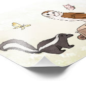 Skunk und Eule Fotodruck Foto Afdruk (Hoek)